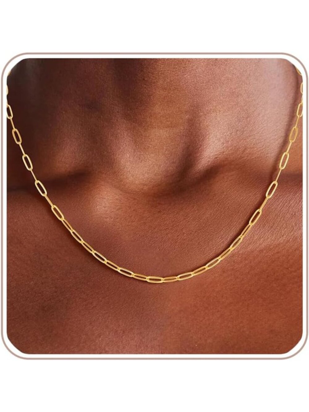 Elegant S925 Sterling Silver 3mm Paperclip Chain Necklace for Women - Timeless
